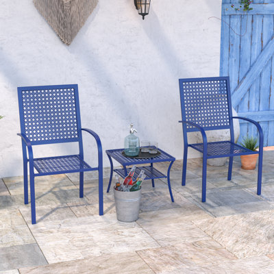 3-Piece Outdoor Bistro Set, Patio Conversation Sets for Porch, Deck, Backyard by Latitude Run