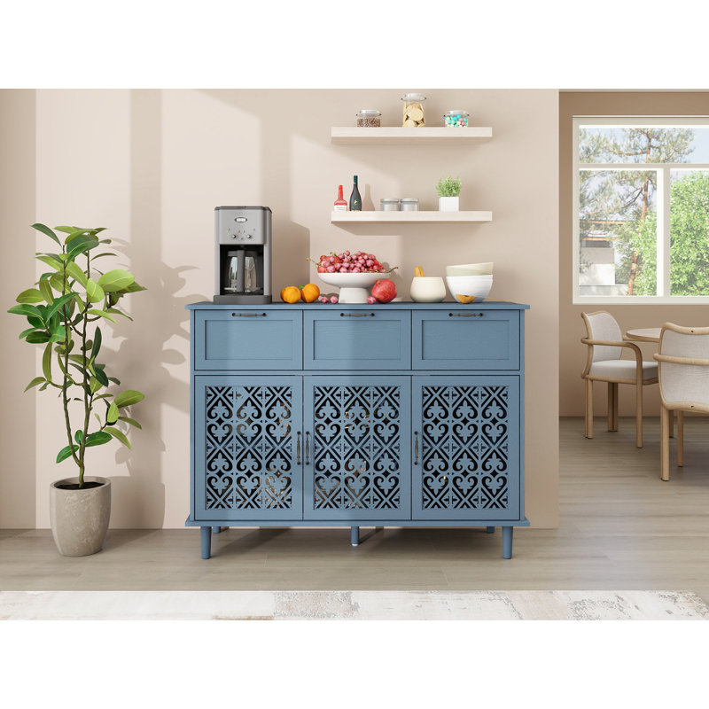 Armoire 2 portes et 3 tiroirs, Bleu