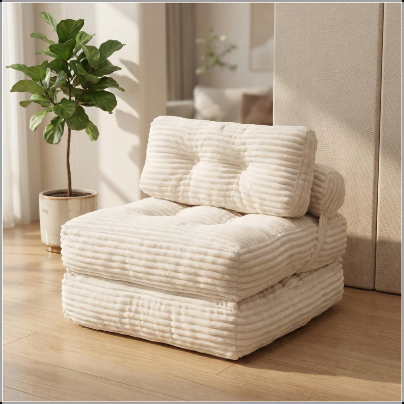 Canapé-lit pliant, chaise convertible avec coussin et support pour les espaces compacts, portable et confortable pour le salon ou la chambre à coucher