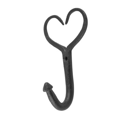 Wrought Iron Heart Wall Mounted Robe Hook