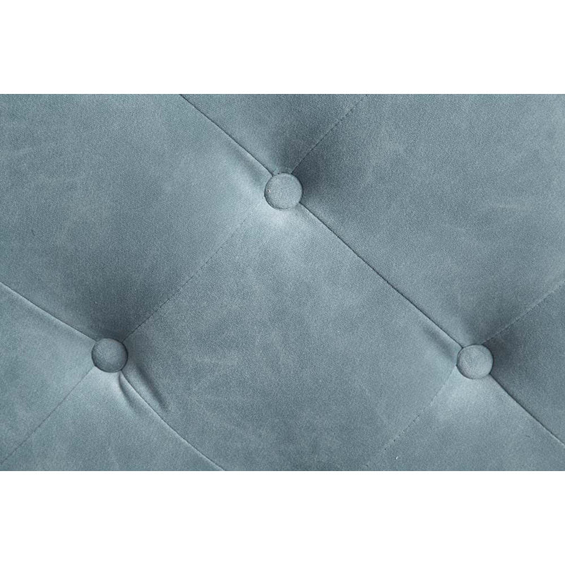 Dusty Blue Fabric Tufted U-Shaped Sectional with Metal Legs