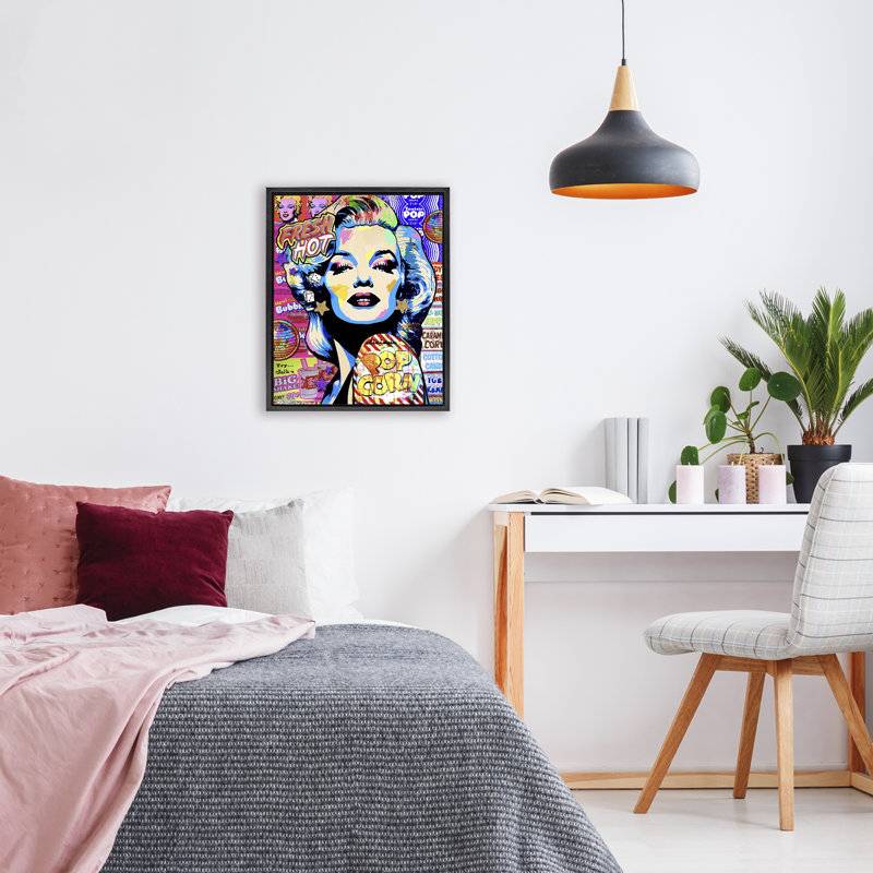Cadre flottant Marilyn Candy Pop, design par Jess Stempel, Cadre flottant noir de jais, H 21 po x l 17 po