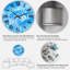 Horloge murale bleue à motif de flocons de neige tourbillonnants bleus-479386567
