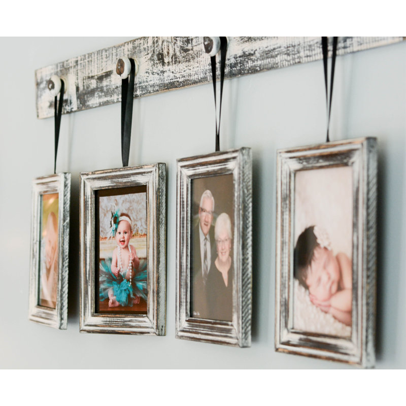 Classic White Washed Wood Wall Photo Frame Set of 3
