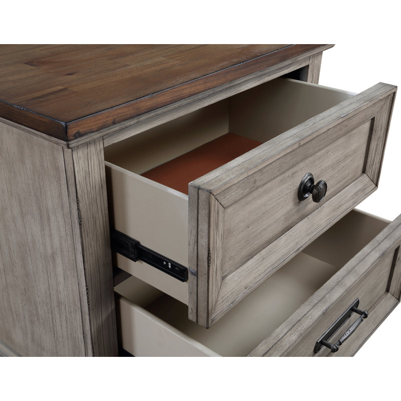 Eileen 2 - Drawer Solid Wood Nightstand in Creme