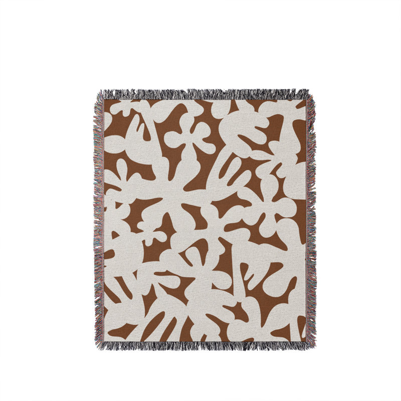 Jeté en coton Sheri, 50 x 70, Brun rouille