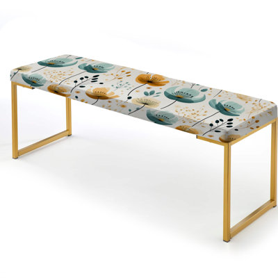 Niemann - Floral Upholstered Gold Bench