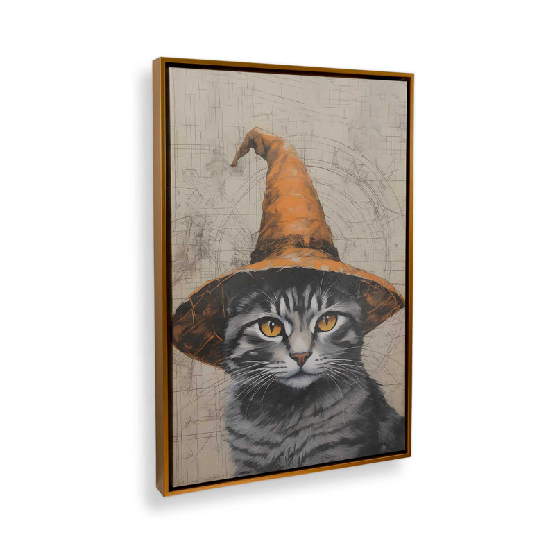 The Bewitching Cat Canvas Print, Polished Gold, 30.75" H x 20.75" W