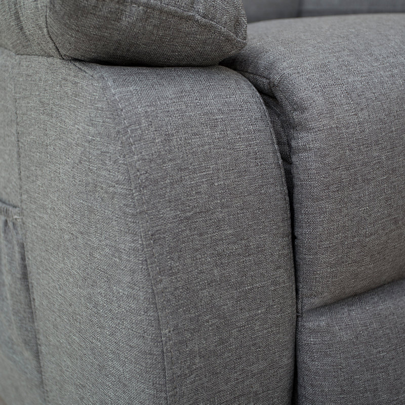 Fauteuil de massage inclinable électrique chauffant, Lin gris