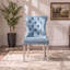 Chaise de salle à manger moderne en velours avec dossier capitonné et garniture cloutée (lot de 2)-750428906