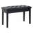 Black Tufted Faux Leather Double Piano Bench with Storage-973851108