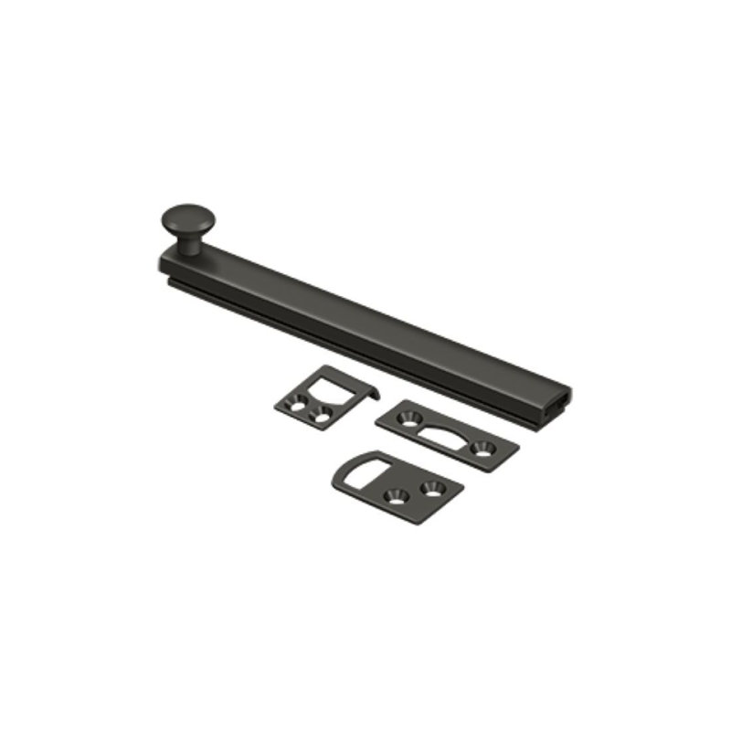 Brass Latch/Catch/Bolt, Oil-Rubbed Bronze, 1.9375" H x 6" W x 1.5625" D
