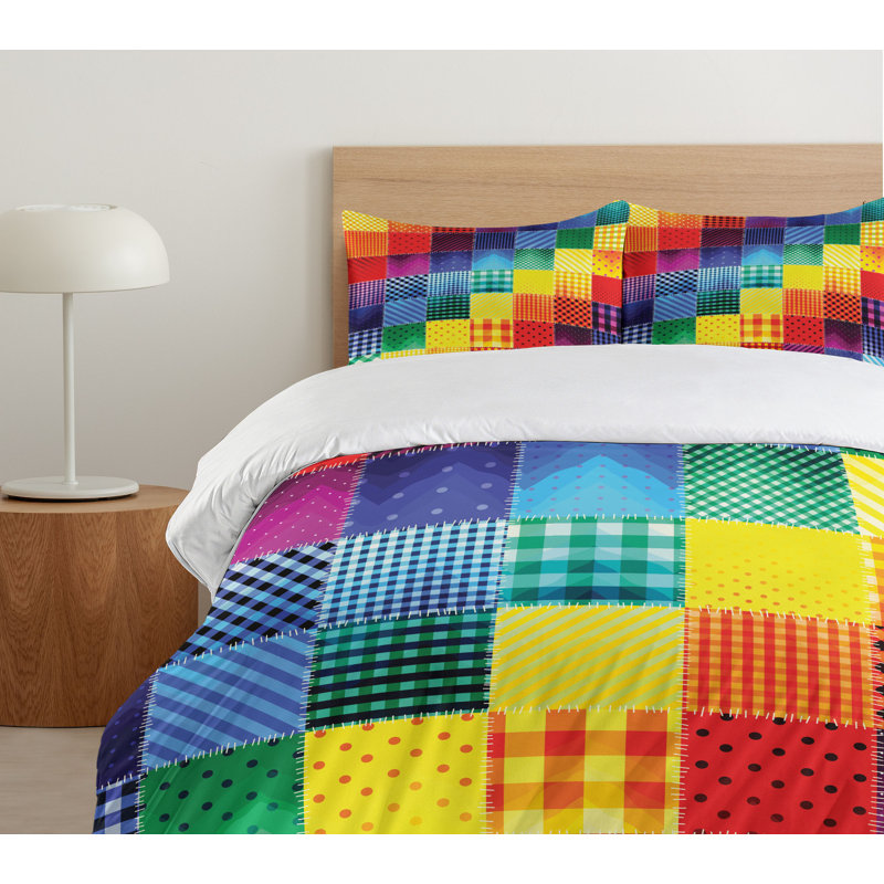 Ambesonne Farmhouse Modern & Contemporary Geometric Shapes Duvet Cover Set