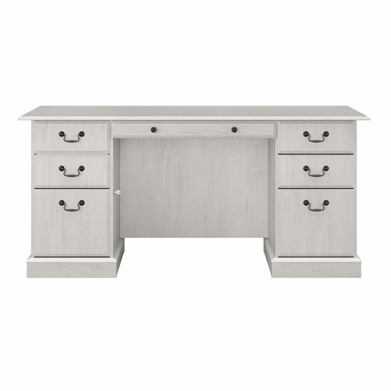 Paelynn Executive Desk, Linen White Oak