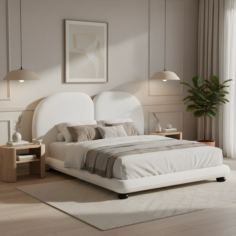 Grand lit en molleton Modern Modern, Queen