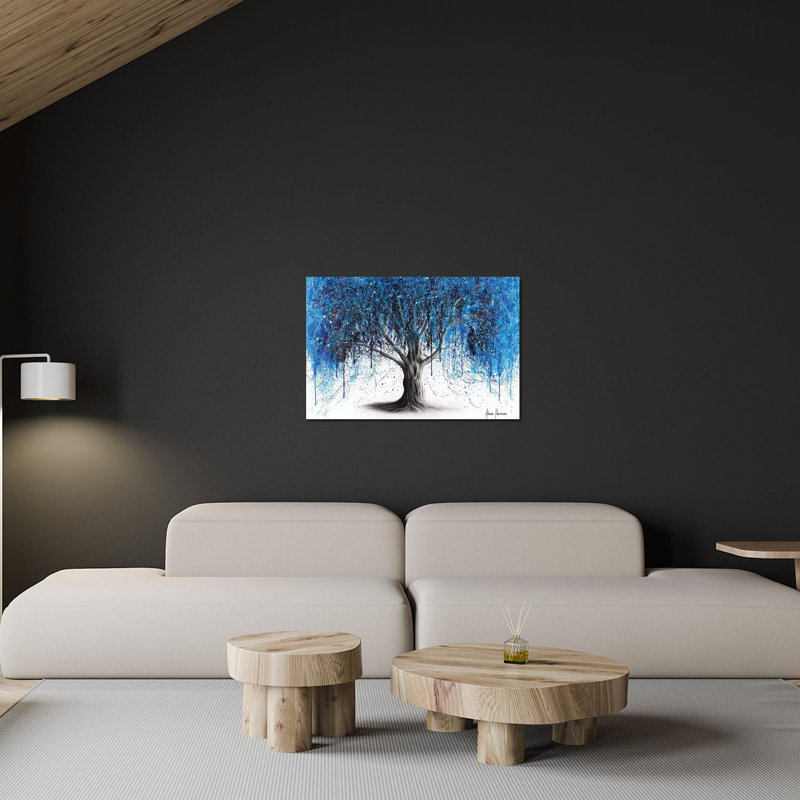 «Blue Midnight Tree» par Ashvin Harrison - impression non encadrée, H 16 po x l 24 po x P 0,25 po