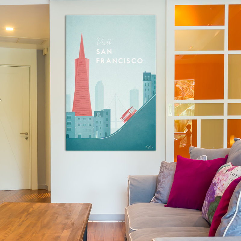 « san francisco », art textuel sur toile tendue, H 26 po x l 18 po x P 1,5 po
