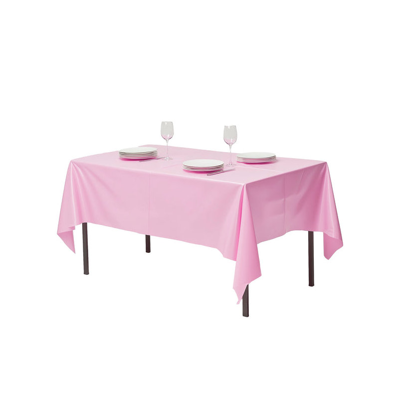 Paquet de 10 nappes compostables pour tables rectangulaires de 6 pi (54 po x 108 po), Rose