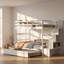 Lit superposé simple avec lit gigogne et escalier Weymouth l 42,67 po x P 93,5 po x H 65,7 po