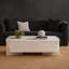 Table basse Joanie | Bois de manguier rectangulaire blanc de 45 po fabriqué à la main Biscotti | Base asymétrique solide