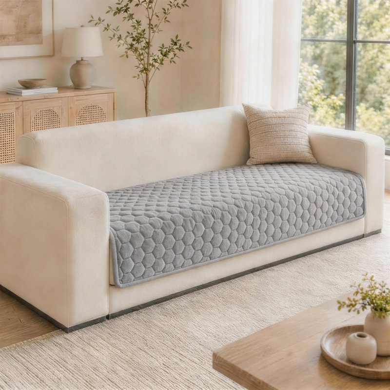 Housse de canapé en velours doux et moelleux, housse antidérapante lavable pour animaux de compagnie, Gris