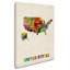 « us aquarelle map » par michael tompsett, impression sur toile tendue-11811098
