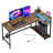 Baford L-shaped Computer Desk with Power Outlet, Gaming Desk with Monitor Stand and Shelves-464828178-468195737