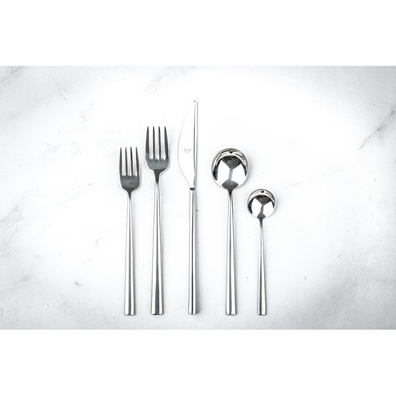 Luxury Mepra Movida 5-Piece Polished Stainless Steel Flatware Set
