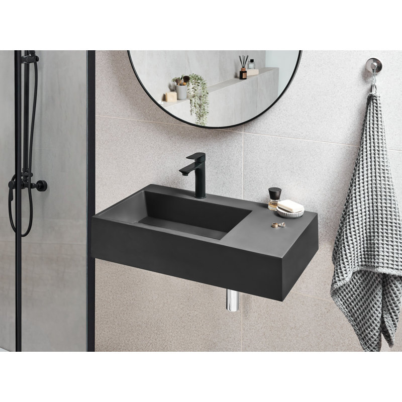 Wall Hung Basin CUSCO, Black, 750cm H x 430cm W x 150cm D