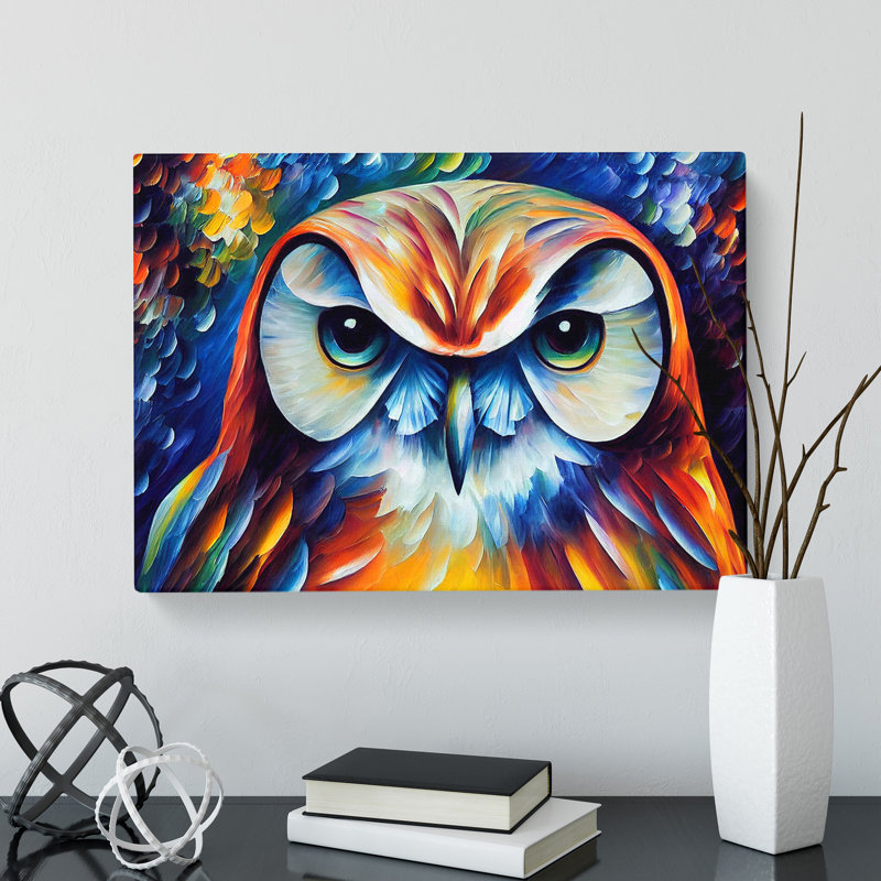 Owl Painting Vol.1 Abstract - Wrapped Canvas, 40cm H x 60cm W x 3cm D