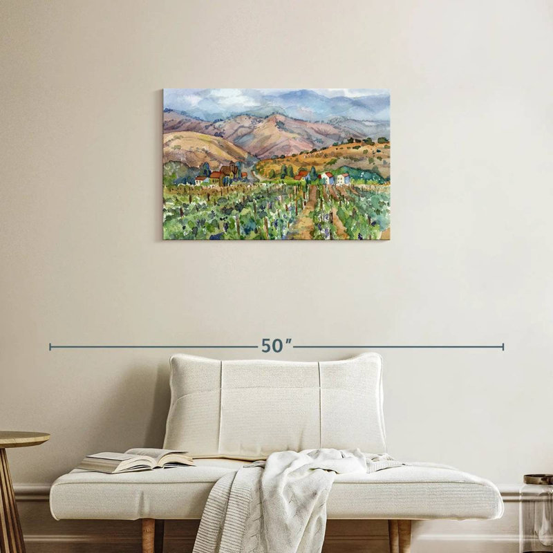 Paysage avec vignoble Alvord, H 20 po x l 30 po