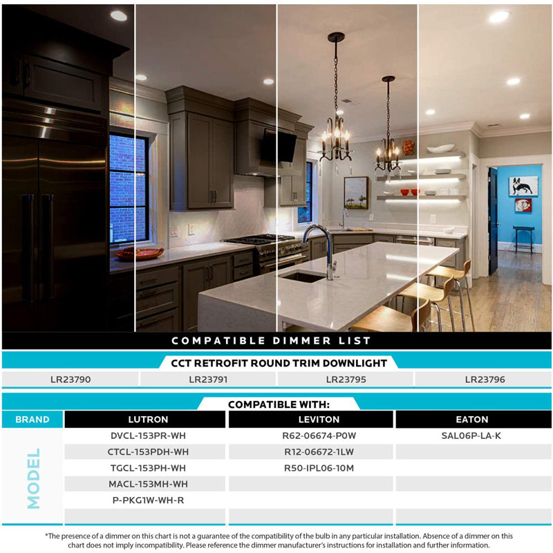 4'' Selectable Color Temperature 10 Watt Dimmable Air-Tight IC Rated LED Retrofit Recessed Lighting Kit