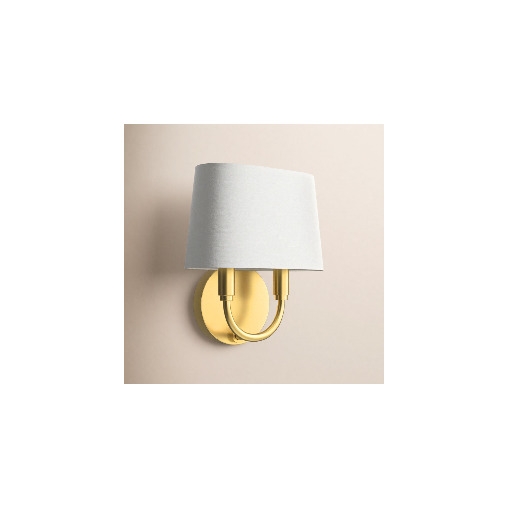 2 Light Steel Dimmable Armed Sconce, Aged Brass