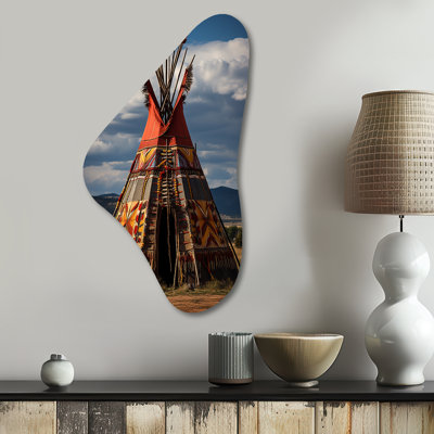 Maralene - Native American Art Boomerang Shape Irregular Metal Wall Decor