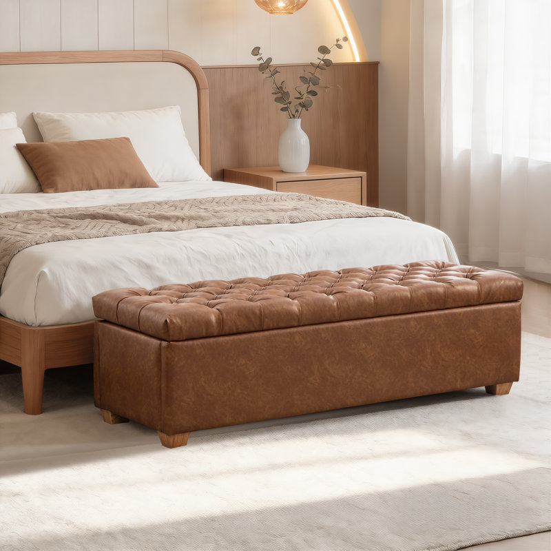 60.2" W Tufted Upholstered Storage Bench