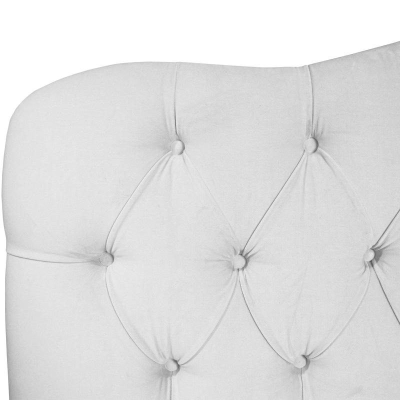 Pires Upholstered Platform Bed, Twin, Classic White Velvet
