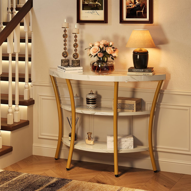 Console de vestibule en marbre doré