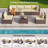 7-Piece Silverts Rattan Patio Set: Slanted Backrest, Weather-Resistant Frame & Cushions-1066037669