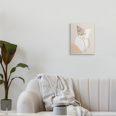 Femme abstraite, dessin au-dessus de formes abstraites par Patricia Pinto - impression