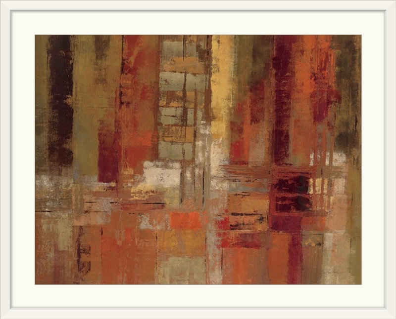«Sunset Street» par Aniessa, reproduction d'art, H 35 po x l 44 po x P 1 po, Cadre blanc