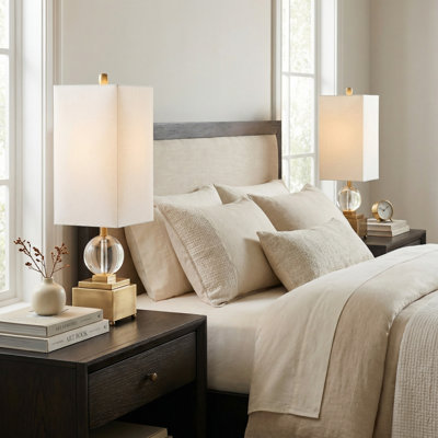 Set Of 2 Crystal Table Lamps