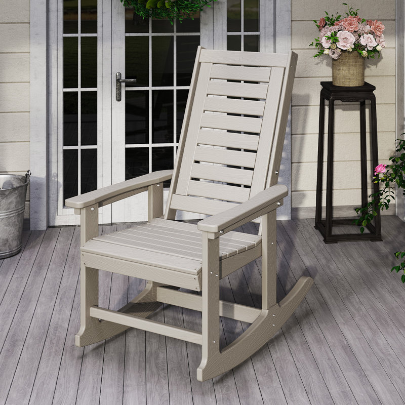 Chaise berçante d'extérieur Plumville, Bois de chêne