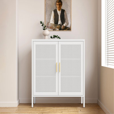 Armoire de rangement en métal, couleur blanche, 2 tablettes réglables, serrure de haute qualité, design, pour entrepôt de gymnastique, serrure à clé de 31,31 po avec clés, cadre robuste, garage de bureau à domicile, instructions d'assemblage