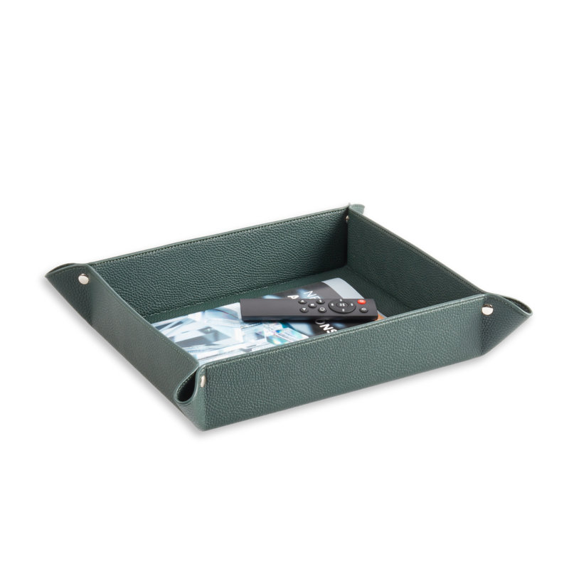 Elisea Leather Tray, Green
