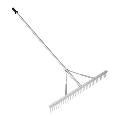 Andaineur paysager, andaineur 36 po en aluminium, rateau à herbes du lac avec manche long de 75 po, pour ameublir le sol, entretenir la pelouse, lac de sarclage, jardin, étang