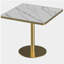 Table carrée bistro moderne tulipe 31,5 pouces avec plateau en faux marbre, facile à assembler, structure en métal robuste-236385498