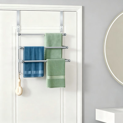 Over The Door Towel Rack,304 Stainless Steel Towel Rack With 2 Hooks