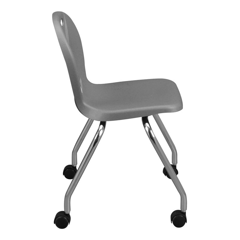 Chaise de classe avec roulettes (ensemble de 2), Graphite