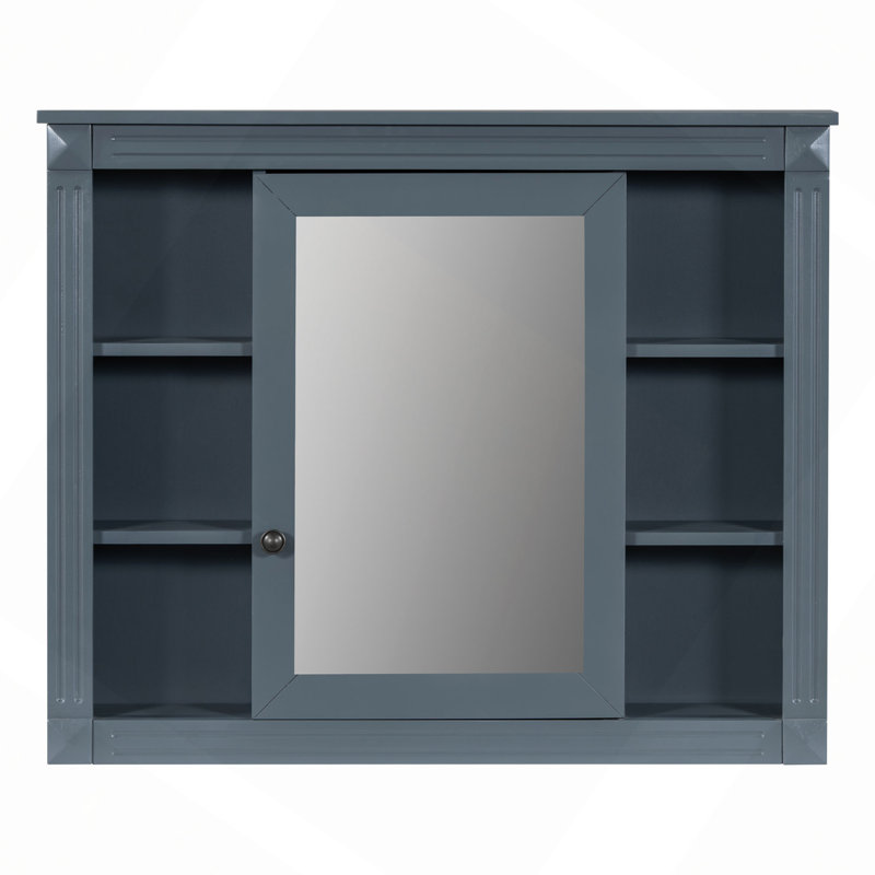 Meuble-lavabo de 36 po avec lavabo supérieur, armoire-miroir, armoire de rangement moderne avec 2 portes à fermeture douce, meuble-lavabo simple
