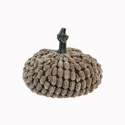 Set of 3, 4.8x4.8x4.8"H Chenille Weighted Pumpkin-Dark Brown, Pumpkin Ornament Decor for Holiday Harvest Festival Fall Festival & Thanksgiving